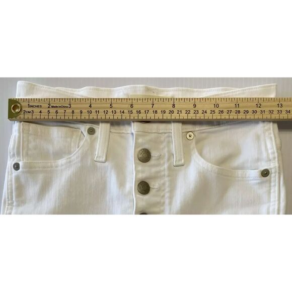 Madewell Womens Size 25 (26x26) White Button Fly 10” High Rise Skinny Crop Jeans - Picture 4 of 10
